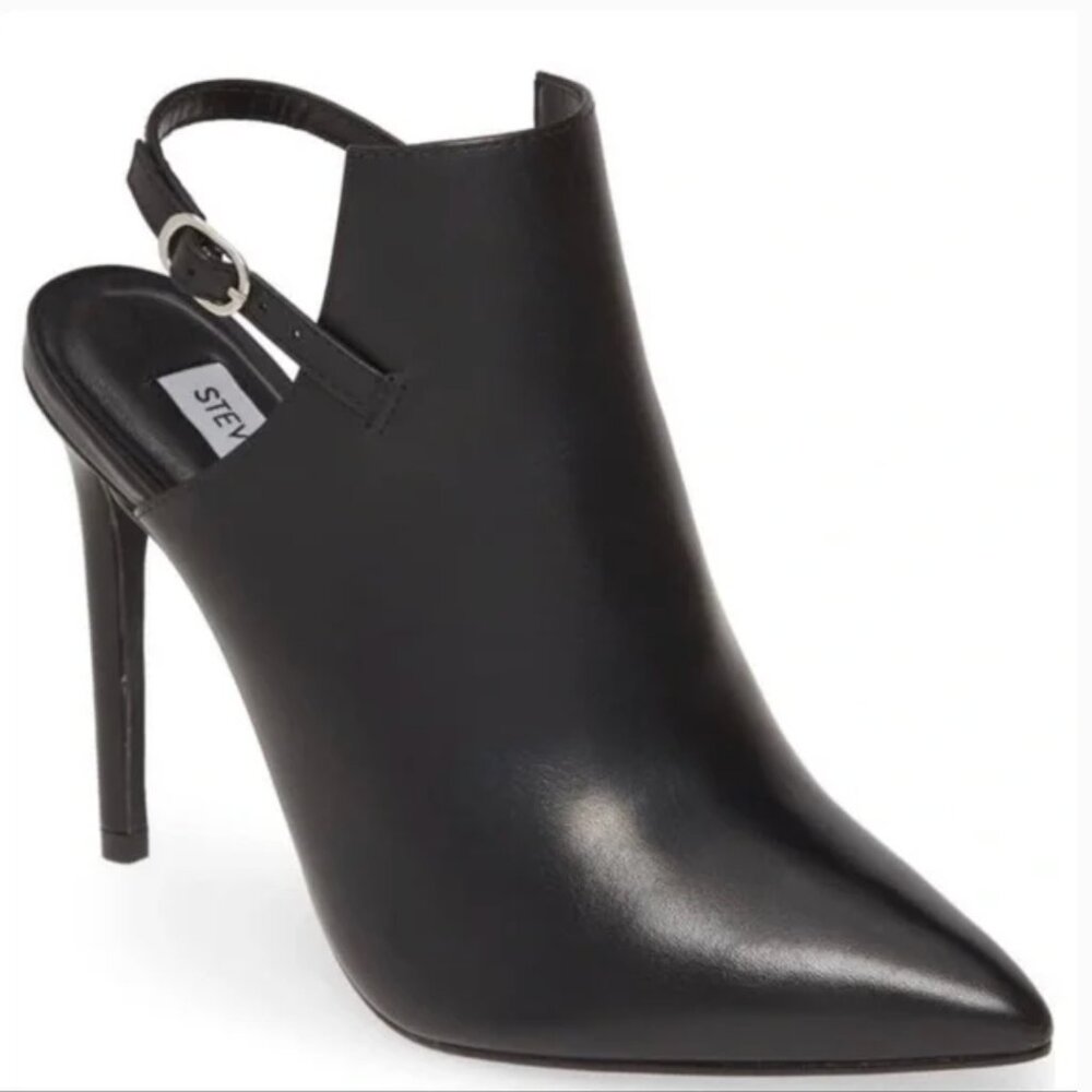Steve Madden Women's "Daily" Black Leather Stiletto Heeled Booties Size: 10M
